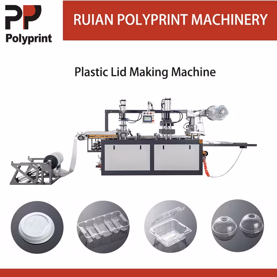 Automatische Plastikplatte-Eierablage-Behälter-Nahrungsmittelkasten-Schüssel-Abdeckungs-Tiefziehmaschine, die Maschine herstellt, Plastikbecher-Deckel-Produktionslinie